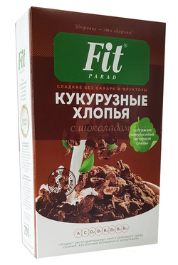 Хлопья Кукурузные "Шоколад" со стевией "Fit Parad" 200г