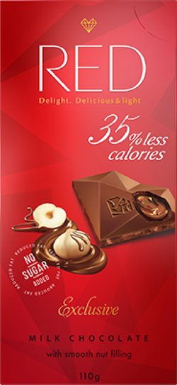 Шоколад молочный с ореховой начинкой "Red Delight" 110г
