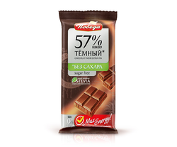 Шоколад "Темный Со Стевией" 57% "Победа" 50г